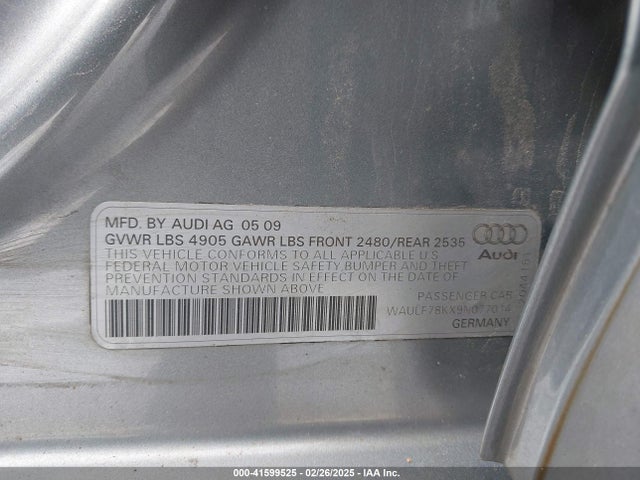 2009 AUDI A4 WAULF78KX9N077014 Photo 8