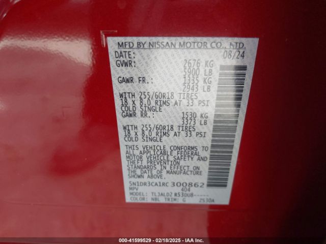 5N1DR3CA1RC300862 Nissan Pathfinder Sl Fwd
