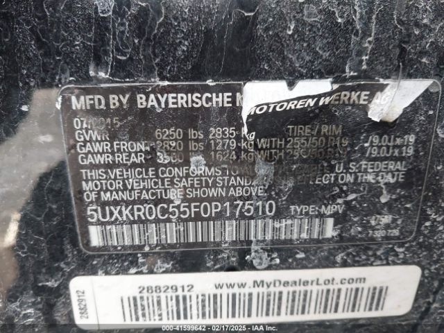 5UXKR0C55F0P17510 BMW X5 Xdrive35i