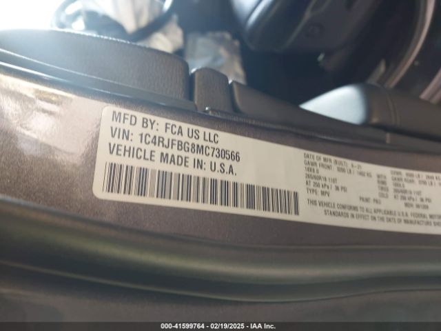 1C4RJFBG8MC730566 Jeep Grand Cherokee Limited 4x4