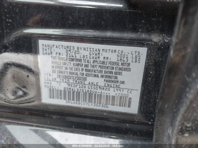 3N1AB8CV7LY302306 Nissan Sentra Sv Xtronic Cvt