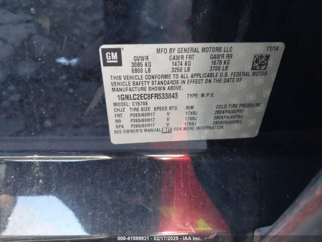 1GNLC2EC8FR533843 Chevrolet Tahoe Commercial Fleet