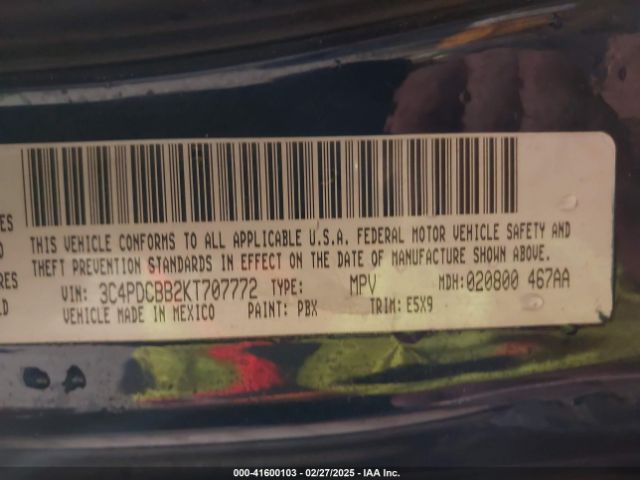 2019 DODGE JOURNEY 3C4PDCBB2KT707772 Photo 8