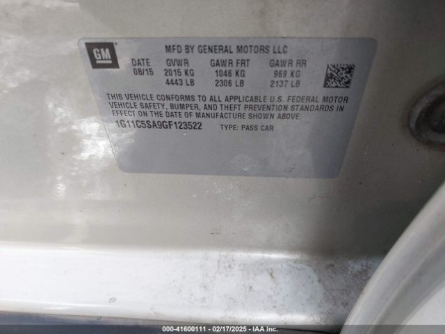 1G11C5SA9GF123522 Chevrolet Malibu Limited Lt