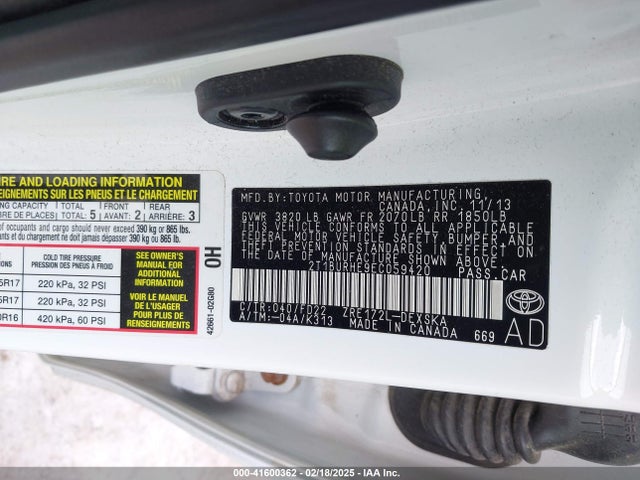 2T1BURHE9EC059420 Toyota Corolla S Plus