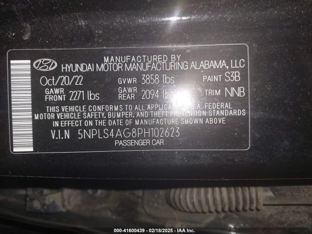 Hyundai ELANTRA SEL 2023 5NPLS4AG8PH102623 Image 9