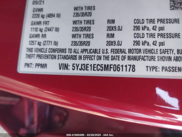 5YJ3E1EC5MF061178 Tesla Model 3 Performance Dual Motor All-wheel Drive