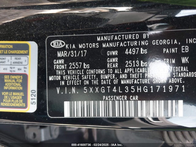 5XXGT4L35HG171971 KIA Optima Lx