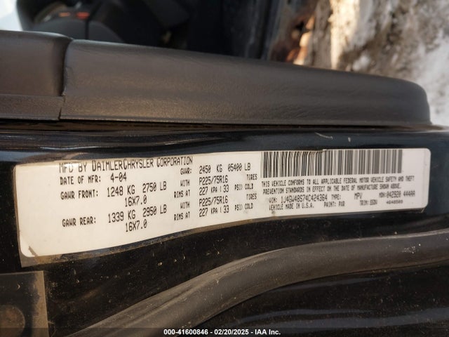 2004 JEEP GRAND CHEROKEE 1J4GW48S74C424364 Photo 8