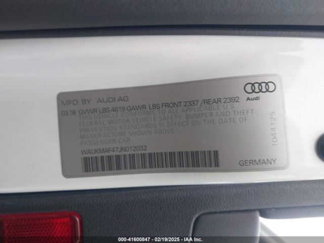 WAUKMAF47JN012032 Audi A4 2.0t Tech Ultra Premium/2.0t Ultra Premium