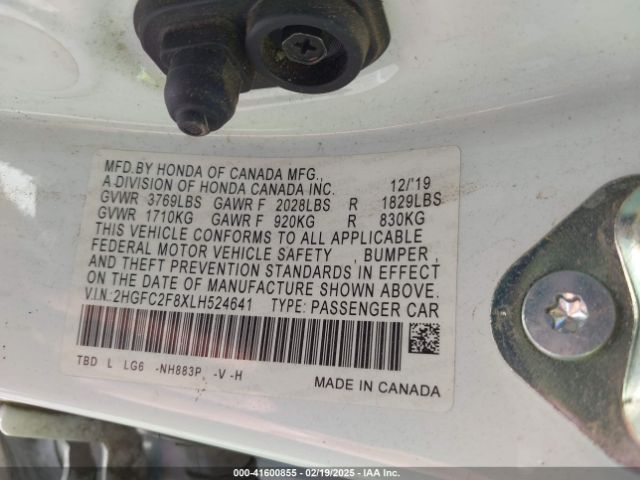 2HGFC2F8XLH524641 Honda Civic Sport