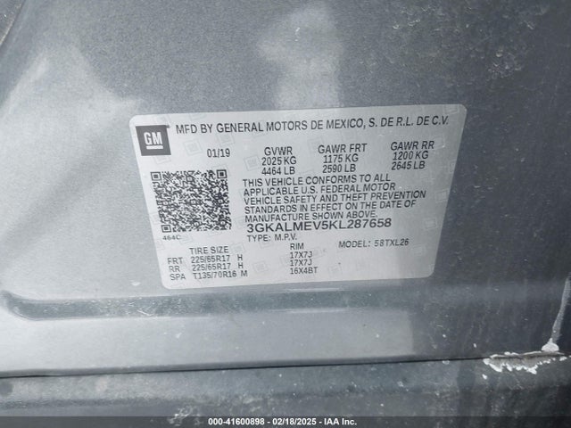 3GKALMEV5KL287658 GMC Terrain Sle