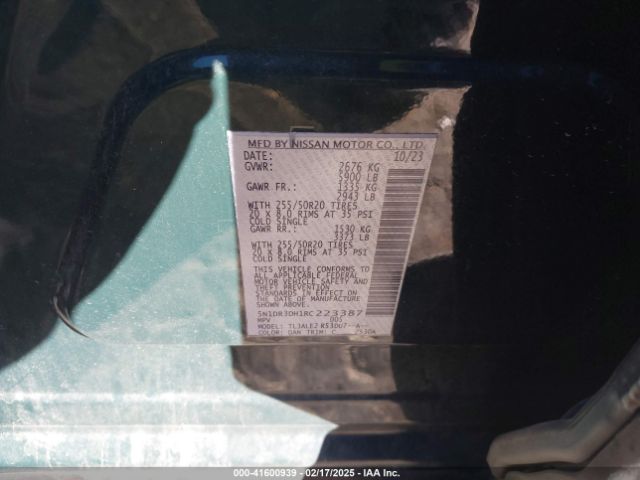 5N1DR3DH1RC223387 Nissan Pathfinder Platinum Fwd