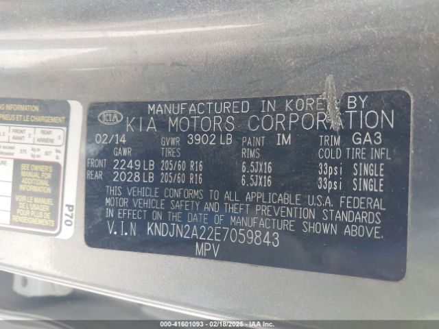 KNDJN2A22E7059843 KIA Soul
