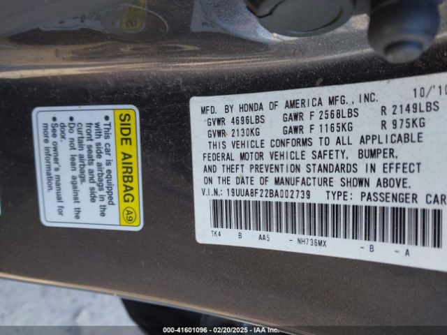 2011 ACURA TL 19UUA8F22BA002739 Photo 8