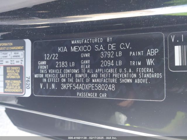 3KPF54ADXPE580248 KIA Forte Gt-line