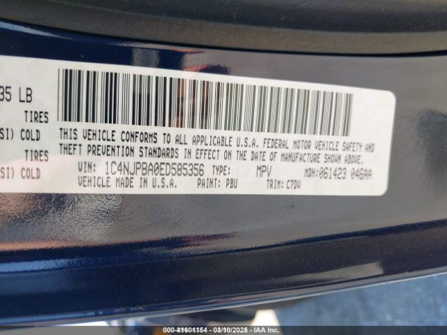 1C4NJPBA0ED585356 Jeep Patriot Sport