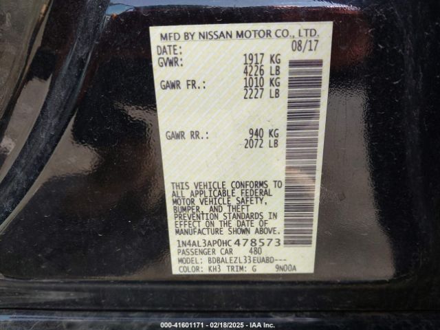 1N4AL3AP0HC478573 Nissan Altima 2.5 S