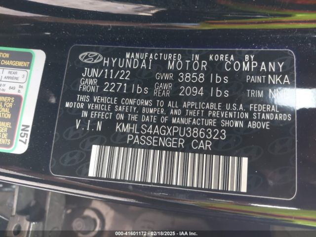 KMHLS4AGXPU386323 Hyundai ELANTRA SEL
