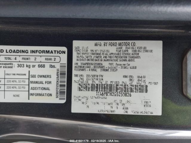 2016 FORD MUSTANG 1FA6P8TH3G5250826 Photo 8