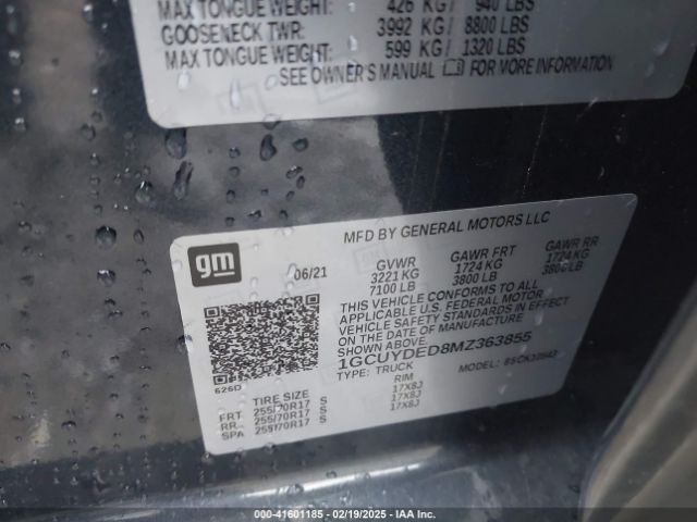 1GCUYDED8MZ363855 Chevrolet Silverado 1500 4wd  Short Bed Lt