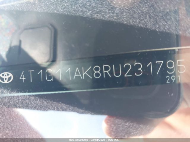 4T1G11AK8RU231795 Toyota CAMRY SE