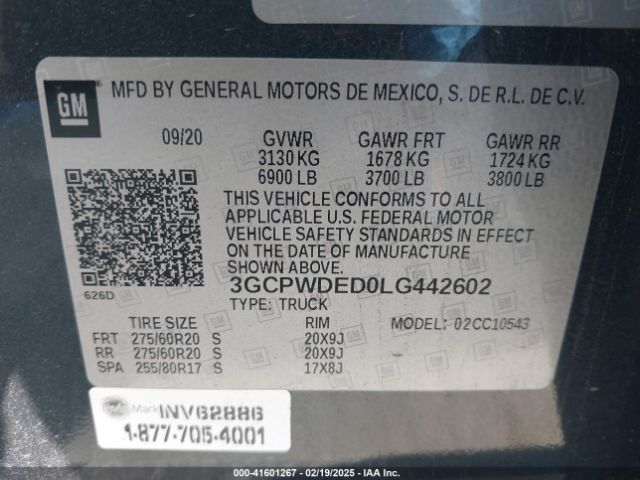 3GCPWDED0LG442602 Chevrolet Silverado 1500 2wd  Short Bed Rst