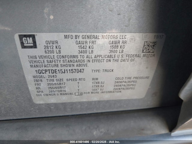 1GCPTDE15J1157047 Chevrolet Colorado Z71