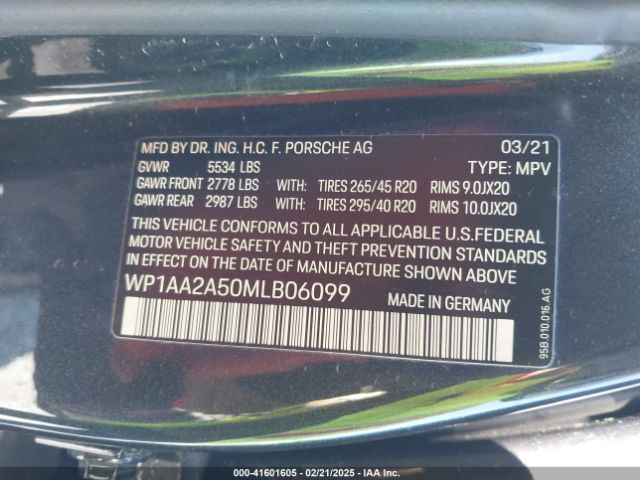 WP1AA2A50MLB06099 Porsche Macan