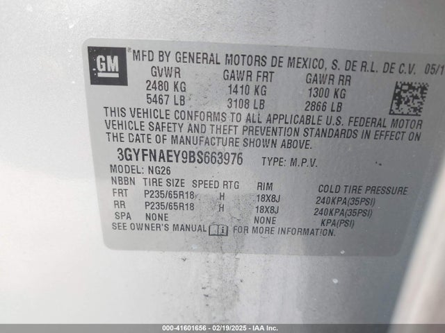2011 CADILLAC SRX 3GYFNAEY9BS663976 Photo 8