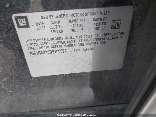 2013 CADILLAC XTS 2G61R5S30D9100094 Photo 8