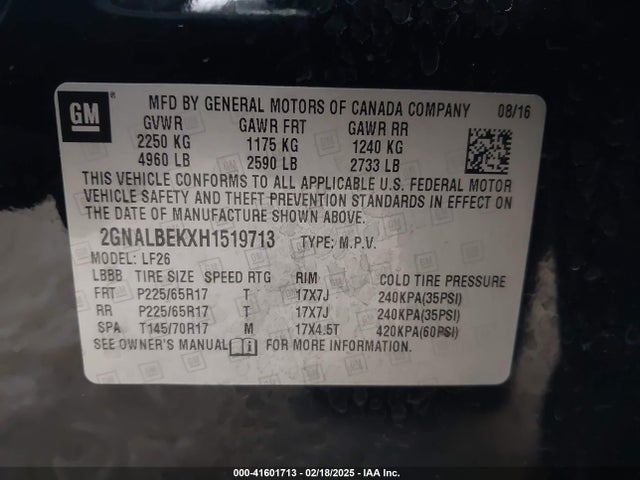2GNALBEKXH1519713 Chevrolet EQUINOX LS
