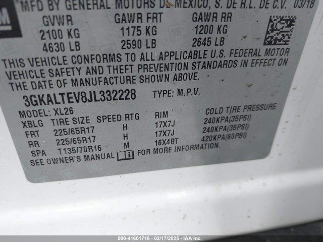 3GKALTEV8JL332228 GMC Terrain Sle