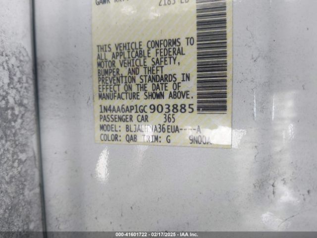 1N4AA6AP1GC903885 Nissan Maxima 3.5 Platinum
