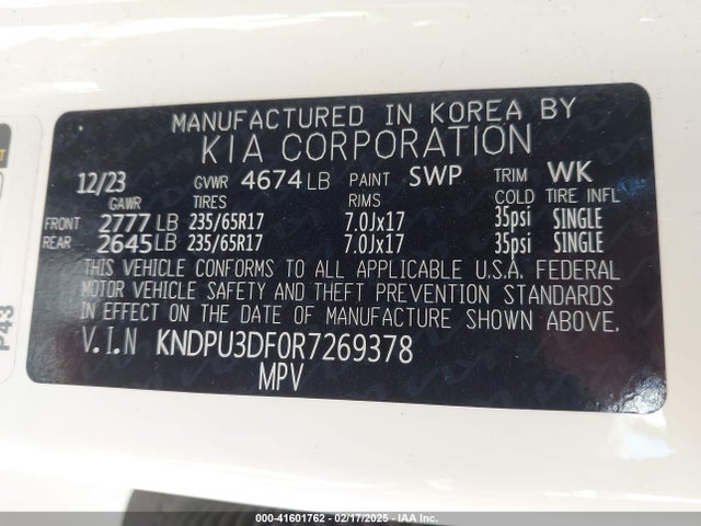 KIA Sportage Lx 2024 KNDPU3DF0R7269378 Image 9