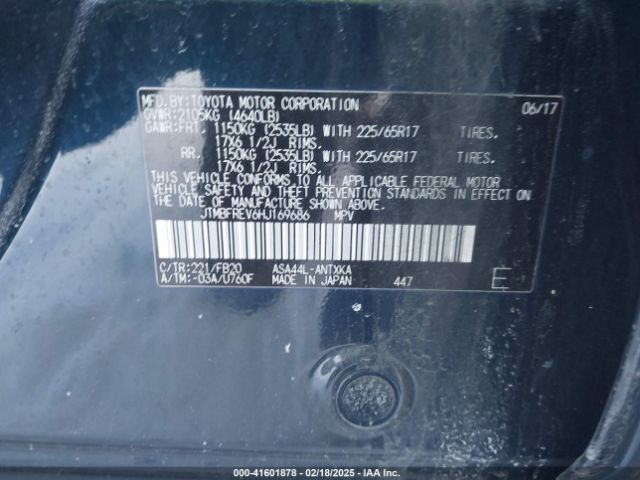 JTMBFREV6HJ169686 Toyota RAV4 LE