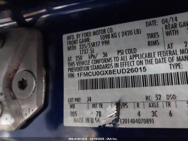 Ford ESCAPE SE 2014 1FMCU0GX8EUD26015 Image 9