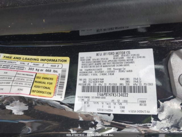1FA6P8TH7K5134022 Ford Mustang Ecoboost Premium
