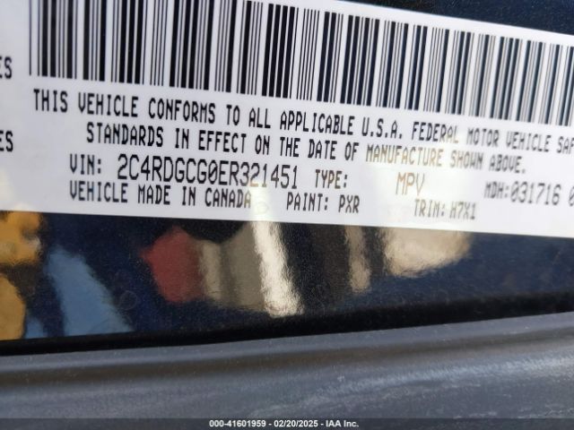 2C4RDGCG0ER321451 Dodge Grand Caravan Sxt