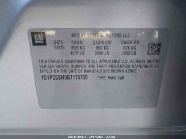 1G1PC5SH0G7176756 Chevrolet Cruze Limited Ls Auto