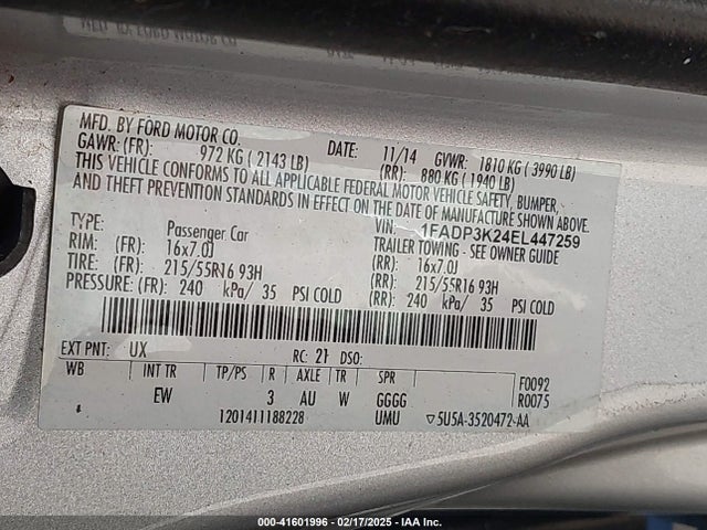Ford FOCUS SE 2014 1FADP3K24EL447259 Image 9