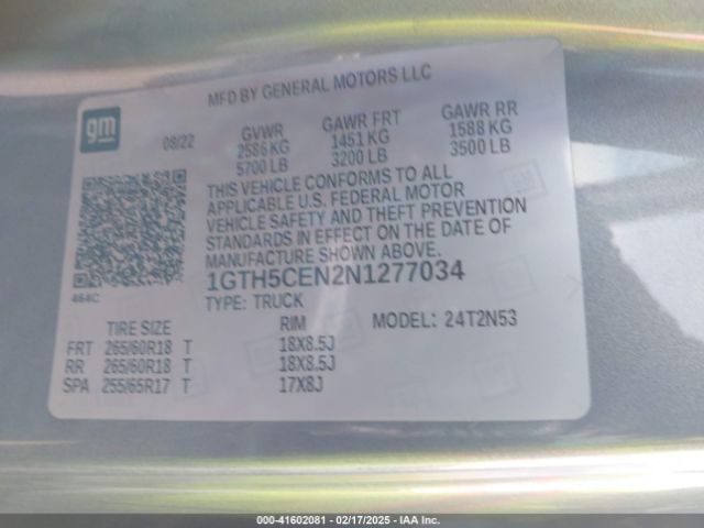 1GTH5CEN2N1277034 GMC Canyon 4wd  Elevation