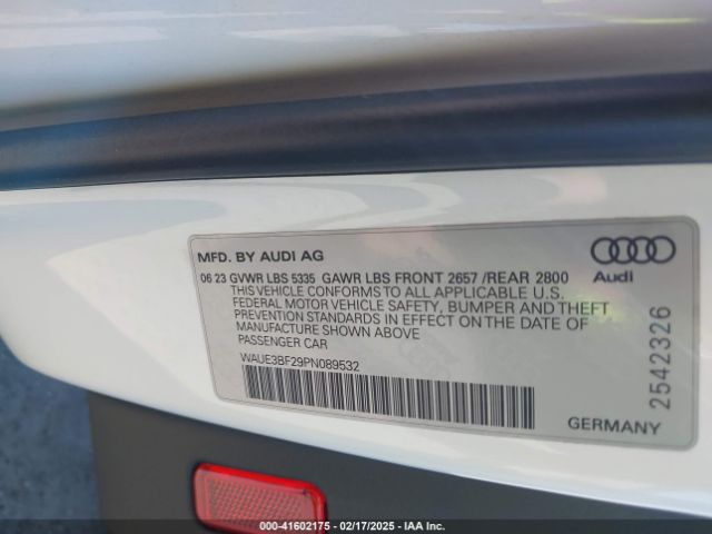 WAUE3BF29PN089532 Audi A6 Premium Plus 45 Tfsi Quattro S Tronic