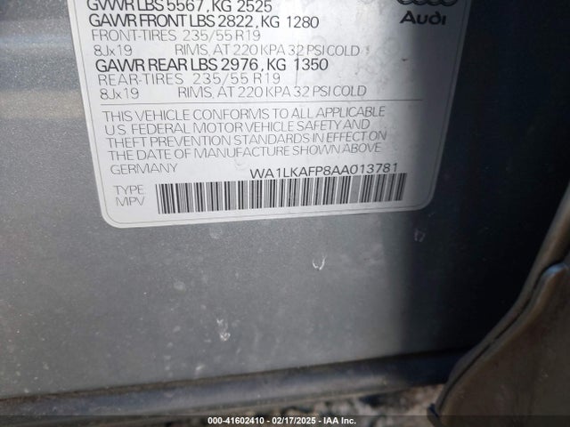 2010 AUDI Q5 WA1LKAFP8AA013781 Photo 8