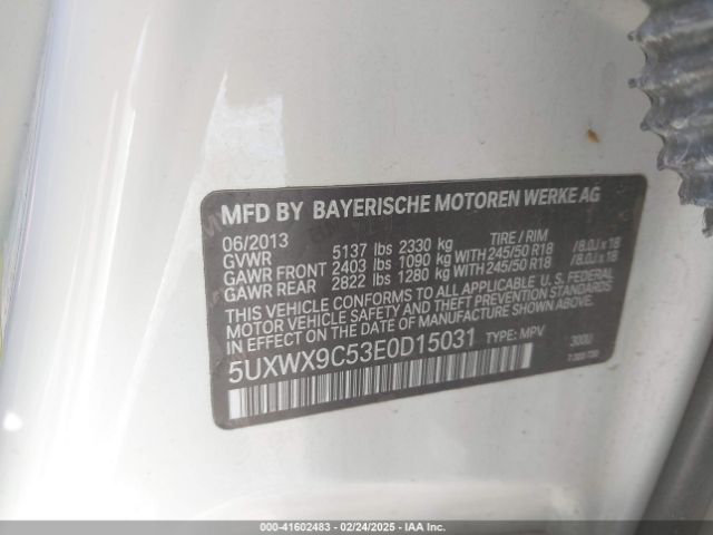 5UXWX9C53E0D15031 BMW X3 Xdrive28i