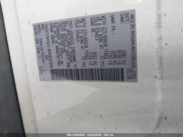5N1AT2MT6JC806996 Nissan Rogue Sl
