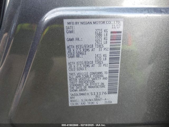 5N1DL0MN0JC513176 Infiniti QX60