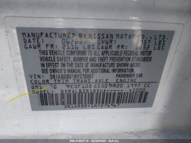 2022 NISSAN SENTRA 3N1AB8BV1NY276967 Photo 8
