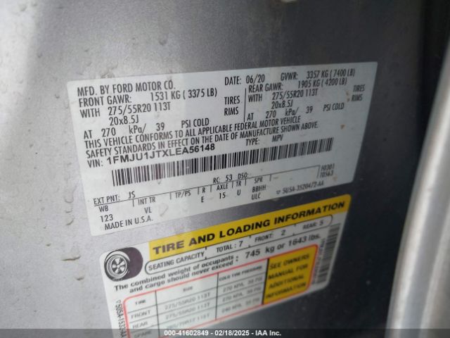 1FMJU1JTXLEA56148 Ford Expedition Xlt