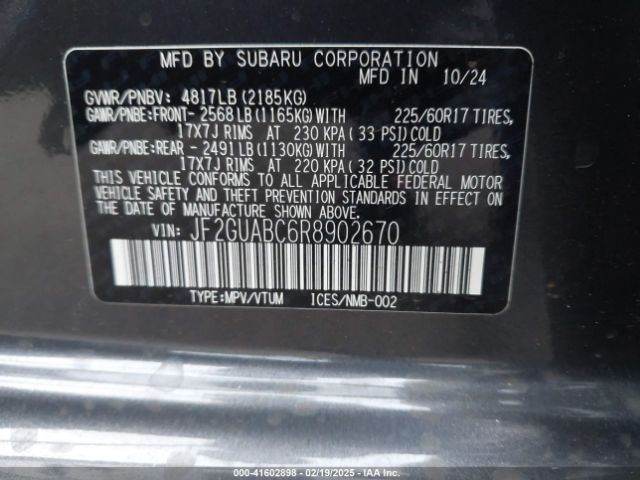 JF2GUABC6R8902670 Subaru Crosstrek